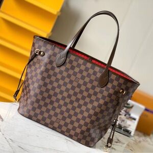 🥃🥃Louis Vuitton Neverfull MM Damier Ebene Cherry